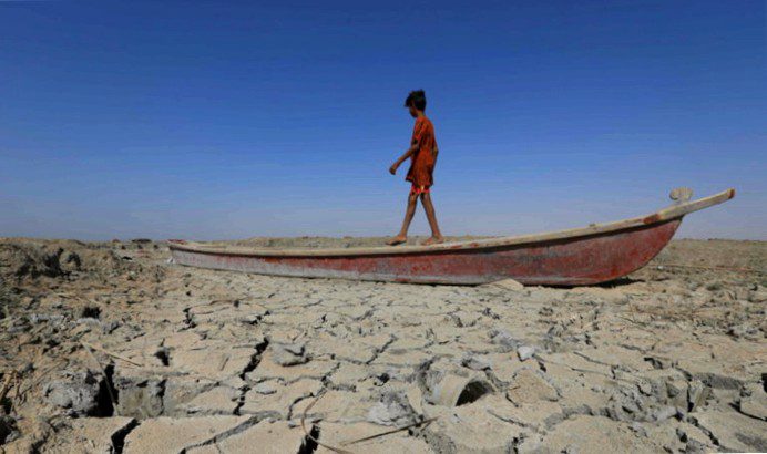 Marshland in Iraq: a world heritage site dries up